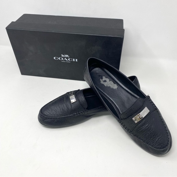 Coach Fredrica Pebble Grain Leather Loafers - Picture 1 of 13